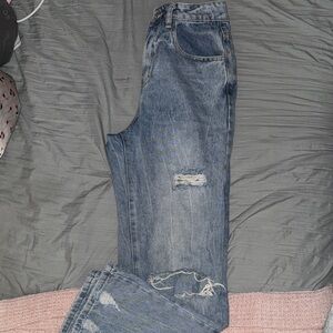 SHEIN Blue Distressed Jeans